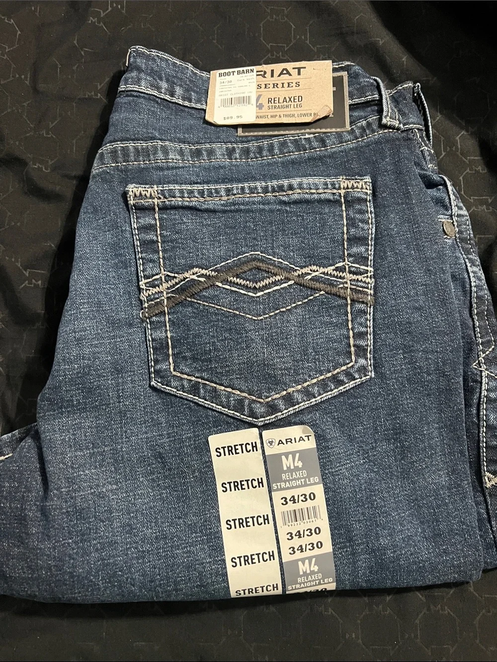 Ariat Men's Relaxed Stretch Jeans in Medium Blue